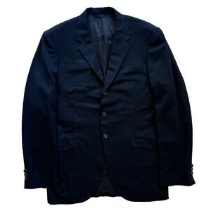 Prada Blazer Italian 48 Black Minimalist Made in Italy 3 Button Designer Luxury